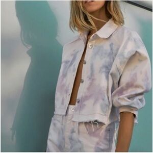 ZARA tie dye jean jacket